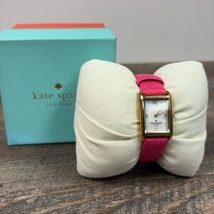 Kate Spade New York “In A New York Minute” Leather Strap Watch | Pink & Gold